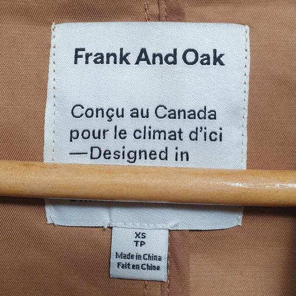 Frank and Oak Water Repellent Belted Trench Coat - XS - Tan/Brown - Picture 4 of 5